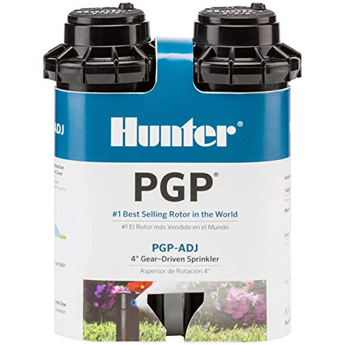 Hunter Industries Hunter PGP-ADJ 3/4" Rotor Sprinkler Head, Adjustable 40°–360° Arc, Gear Drive, 4" Pop Up Sprinkler, Lawn Irrigation Head with Preinstalled 3.0 GPM Nozzle, 2 Pack - Image 1