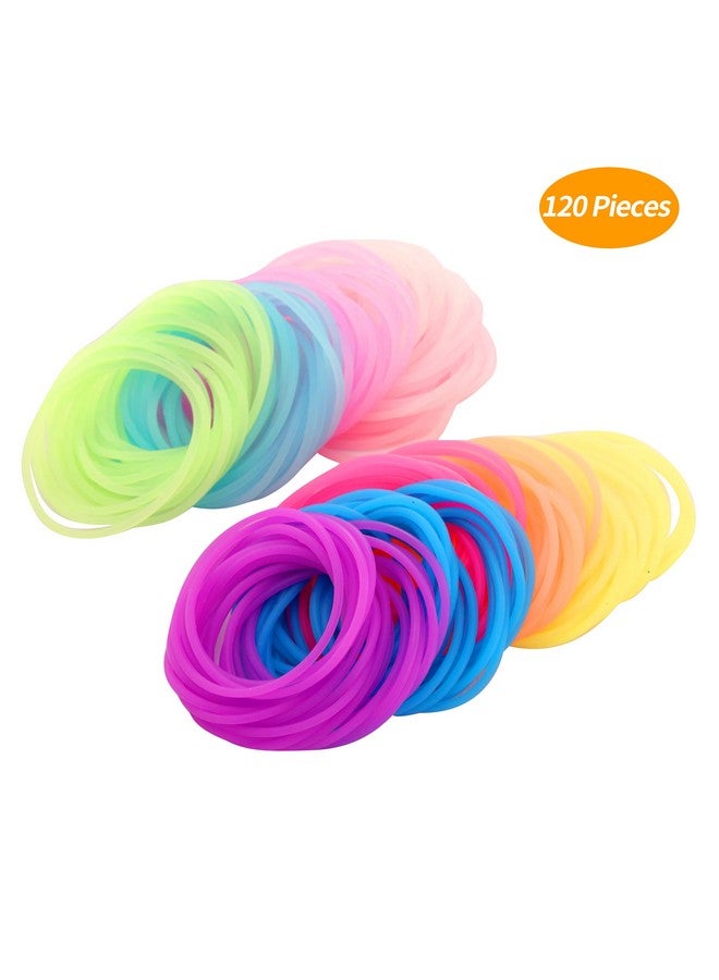 Senkary 120 Pieces Silicone Jelly Bracelets Rainbow Glow Neon Stretchable 80s Bracelets Bands Hair Ties for Party Favors, Adults, Women (10 Colors) - Image 3