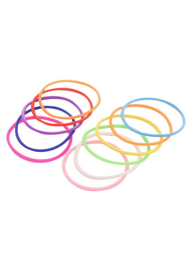 Senkary 120 Pieces Silicone Jelly Bracelets Rainbow Glow Neon Stretchable 80s Bracelets Bands Hair Ties for Party Favors, Adults, Women (10 Colors) - Image 2