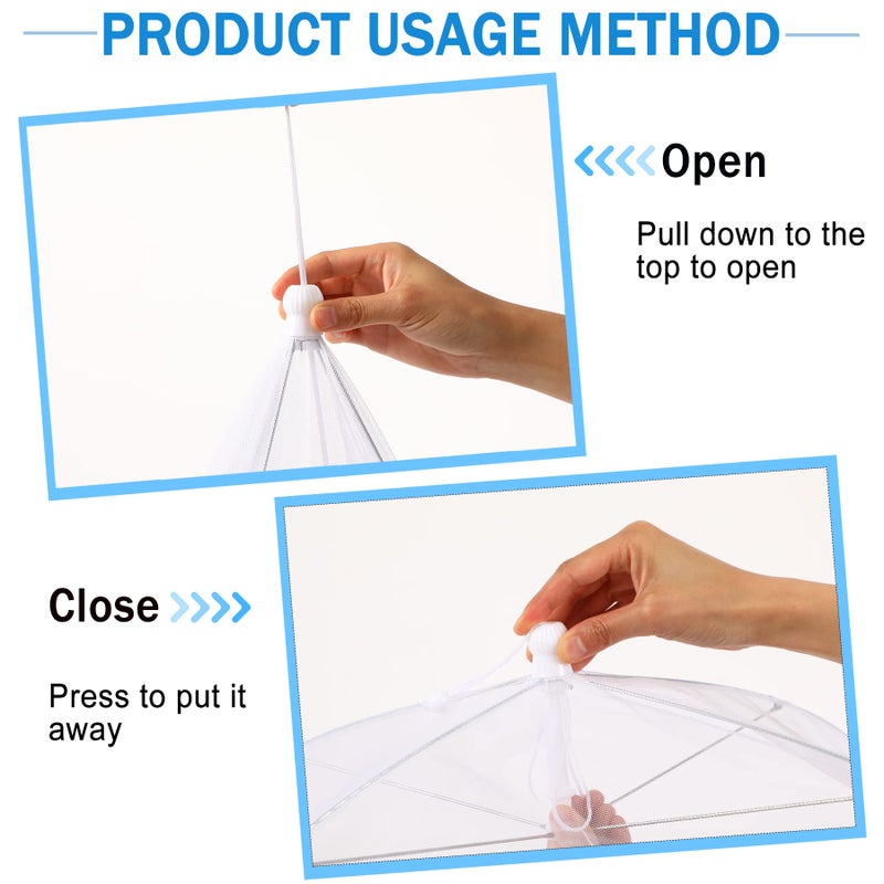 JULBEAR 4 Pcs Extra Large Mesh Food Cover Tent Umbrella Food Screen Covers for Outside Pop-up Mesh Reusable Food Nets for Parties Picnics Outdoor BBQs Collapsible (2 Pcs 40"x24", 2 Pcs 32"x24") - Image 4