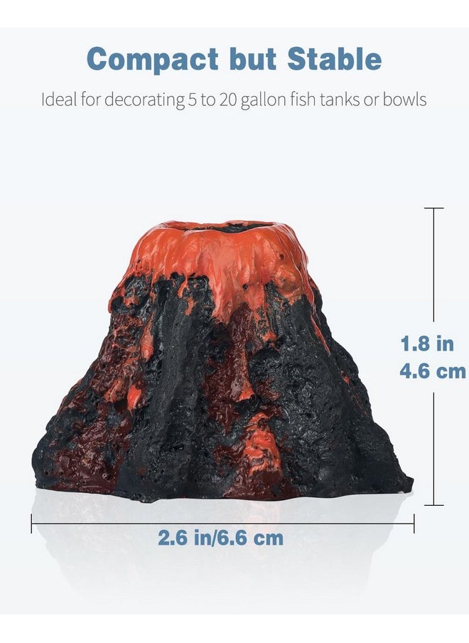 Uniclife - Uniclife Aquarium Volcano Ornament Kit Fish Tank Decoration Mini Resin Volcanic Decor for Fish Tank Landscape Realistic Mountain with Air Stone Bubbler Airline Tubing Accessories for Oxygenation - Image 1