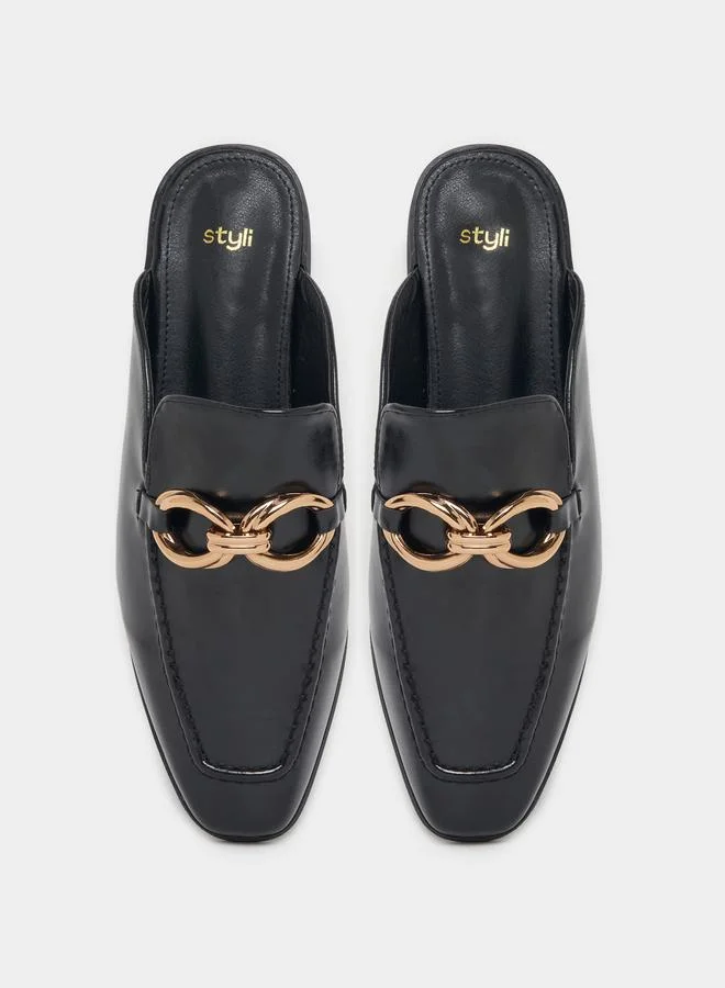 Styli Buckle Trim Slip On Mules