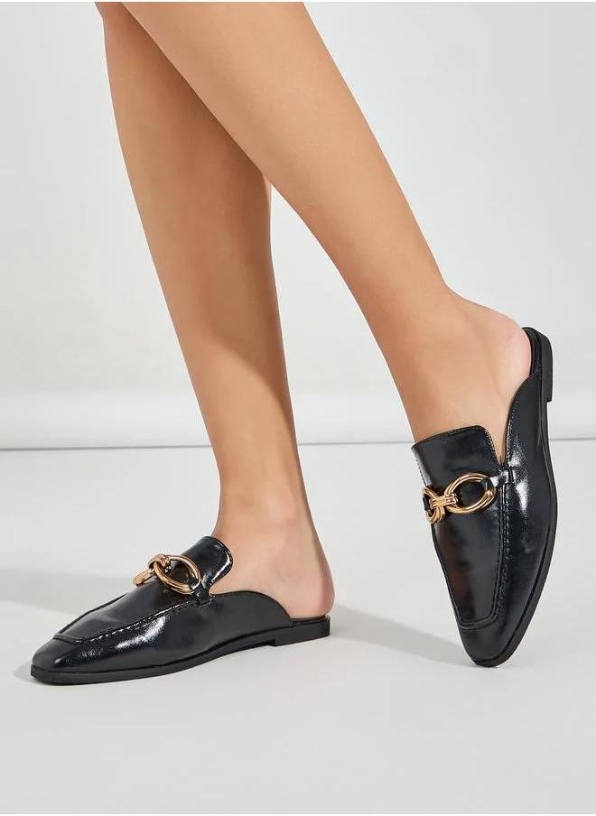 Styli Buckle Trim Slip On Mules