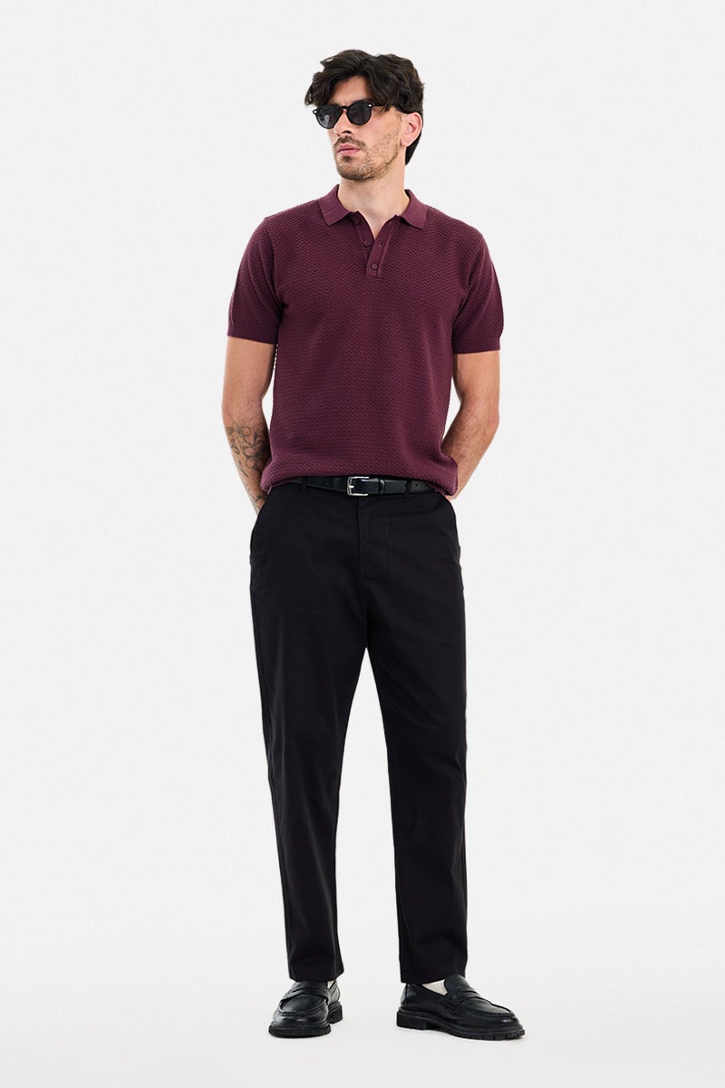 SNITCH Black Solid Regular Fit Casual Chinos - Image 3