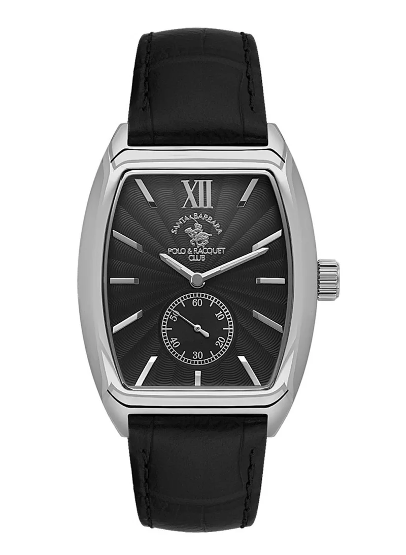 SANTA BARBARA POLO & RACQUET CLUB Santa Barbara Polo & Racquet Club - Noble Men's Watch | Leather Band with Steel Case | Analog | Square Dial | Mineral Glass | Japanese Quartz | Water Resistance 50 Meters