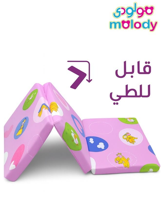 مولودي مرتبة أطفال إسفنجية قابلة للطي 60×120 سم – مقاس سرير الطفل – مناسبة للرحلات والخرجات – تتحول إلى كنبة مريحة للأطفال - Image 1