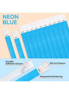 TsMADDTs 360Pcs Neon Blue Paper Wristbands For Events Printable Wrist Bands  - Image 3