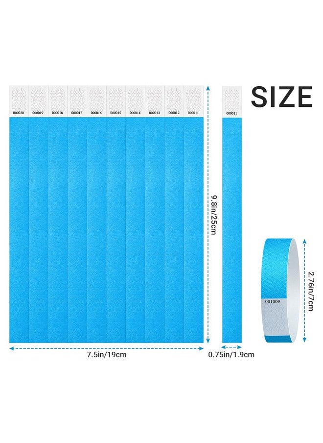 TsMADDTs 360Pcs Neon Blue Paper Wristbands For Events Printable Wrist Bands  - Image 2