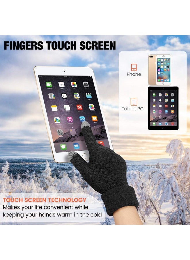 4 Pairs Women's Winter Touch Screen Gloves Warm Fleece Lined Knit Gloves Elastic Cuff Winter Texting Gloves (Black, Gray, Pink, Beige) - pzsku/ZB689C5B7455085002188Z/45/_/1740982547/71a07003-6108-4494-9ace-96c1ec451da8