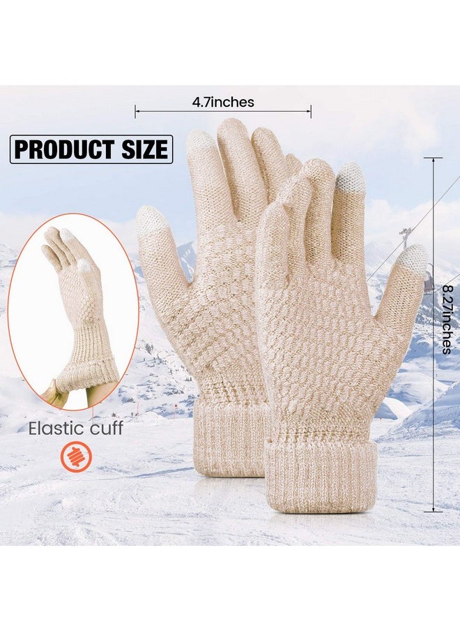 4 Pairs Women's Winter Touch Screen Gloves Warm Fleece Lined Knit Gloves Elastic Cuff Winter Texting Gloves (Black, Gray, Pink, Beige) - pzsku/ZB689C5B7455085002188Z/45/_/1740982602/6f34db90-2628-4499-a4a3-6b0114a8bece