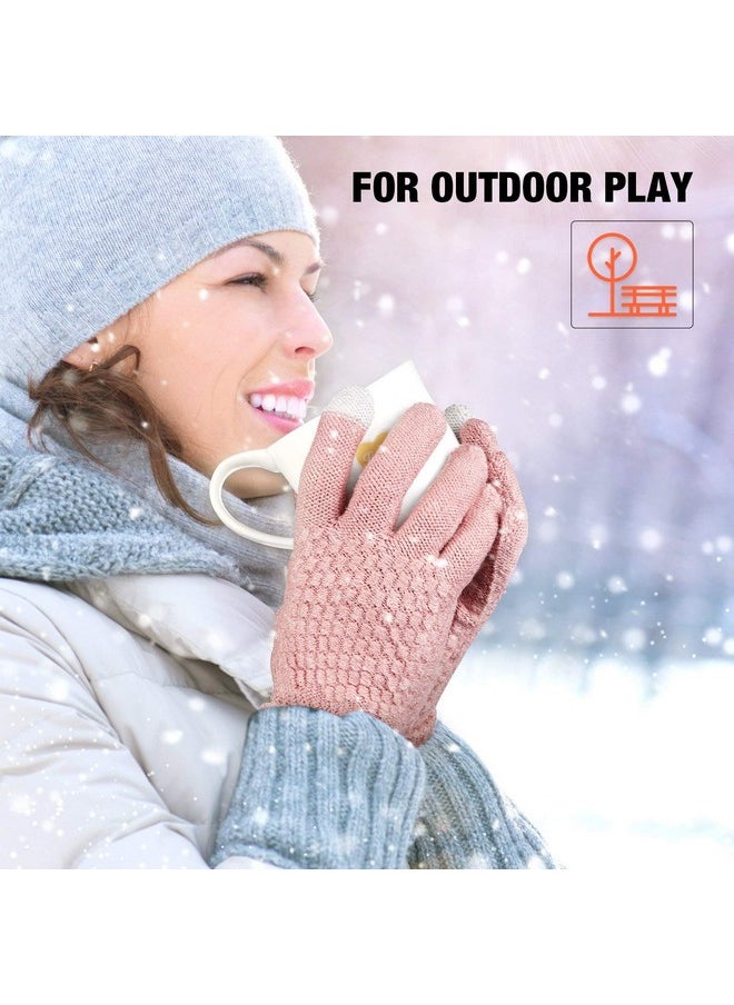 4 Pairs Women's Winter Touch Screen Gloves Warm Fleece Lined Knit Gloves Elastic Cuff Winter Texting Gloves (Black, Gray, Pink, Beige) - pzsku/ZB689C5B7455085002188Z/45/_/1740982606/9dc27c6a-ff33-4dd0-9838-18efe2ad8b00