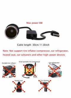 SYOSI USB to 12V Car Cigarette Lighter Socket, Step-Up Converter Cable Inverter  - Image 3