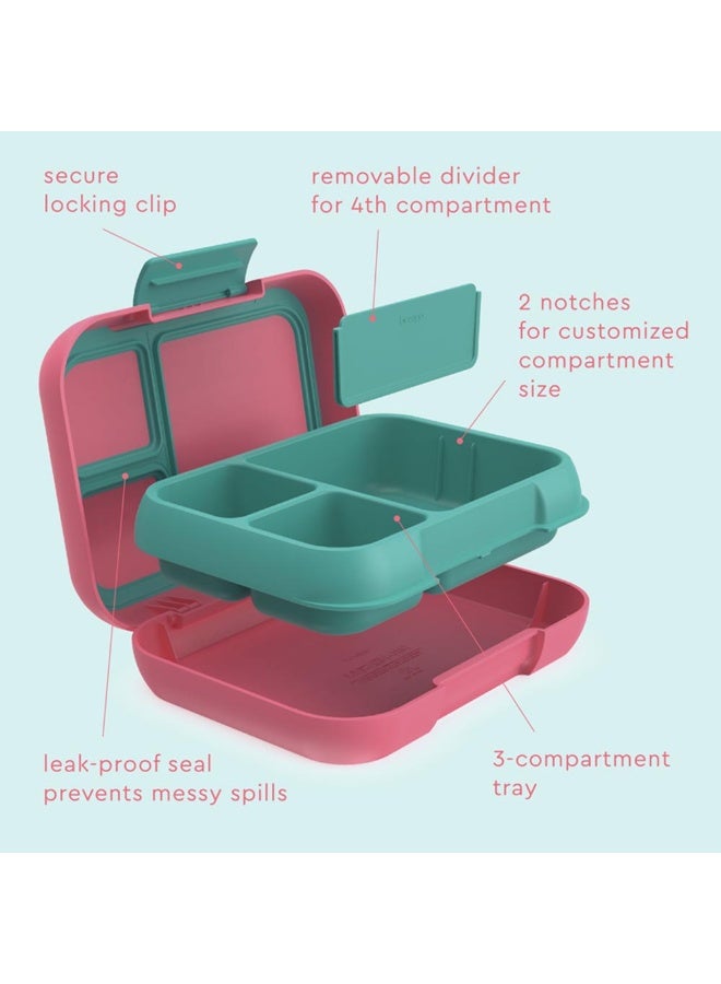 Bentgo 3 Compartments Pop Lunchbox  Bright Coral/Teal - Image 1