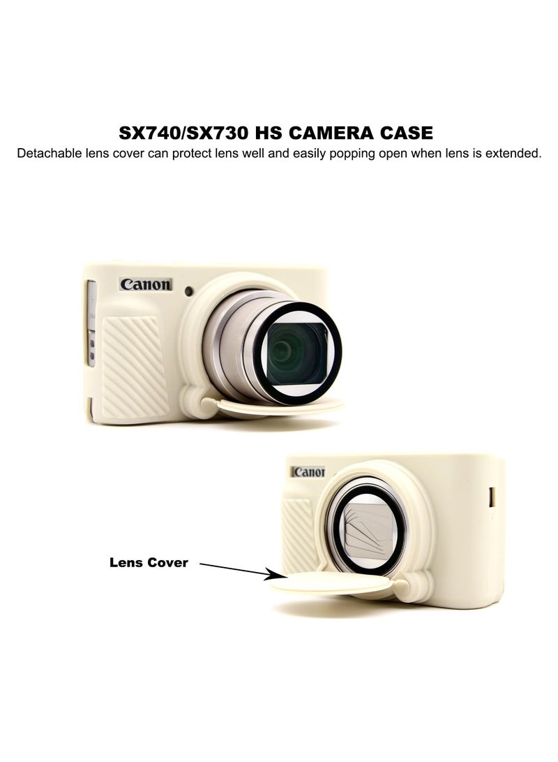 Silicone Camera Case for Canon PowerShot SX740 SX730 Digital Camera, SX740 Camera Soft Case Cover Rubber Camera Sleeve with Removable Lens Cover - Image 4