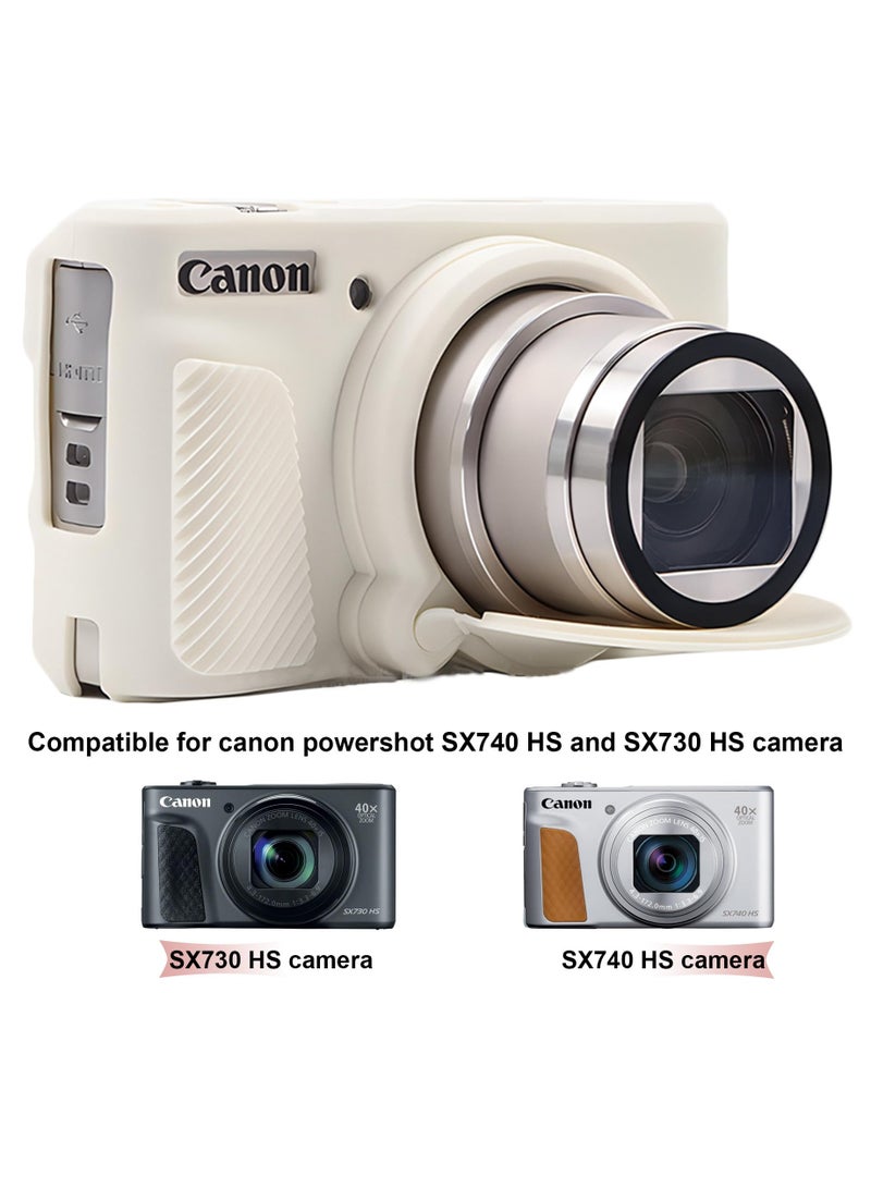 Silicone Camera Case for Canon PowerShot SX740 SX730 Digital Camera, SX740 Camera Soft Case Cover Rubber Camera Sleeve with Removable Lens Cover - Image 2