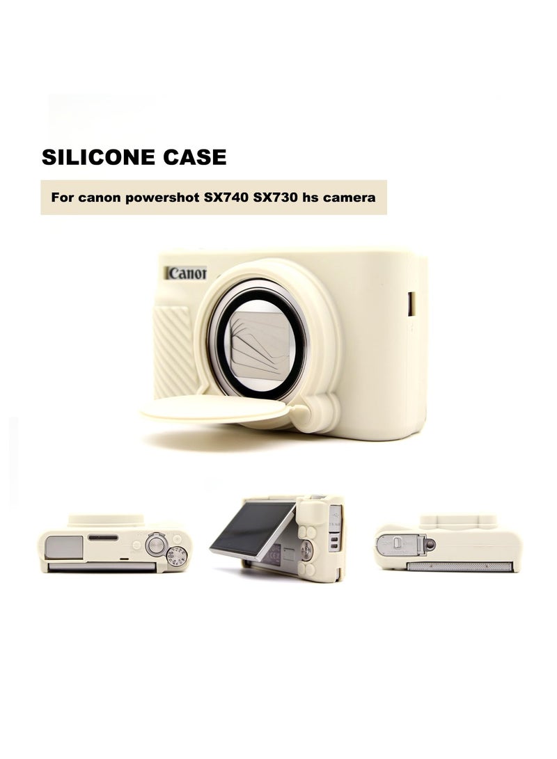 Silicone Camera Case for Canon PowerShot SX740 SX730 Digital Camera, SX740 Camera Soft Case Cover Rubber Camera Sleeve with Removable Lens Cover - Image 3
