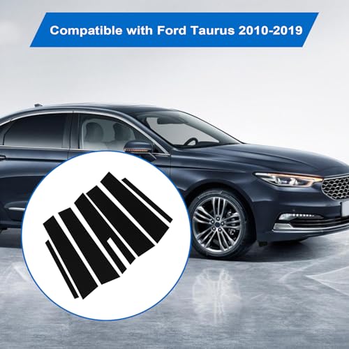 FZJDSD 7PCS Glossy Black Pillar Posts Decal Sticker Compatible with Ford Taurus 2010-2019 Black Window Pillar Posts Door Window Trim Cover,Door Window Cover Trim - Image 2