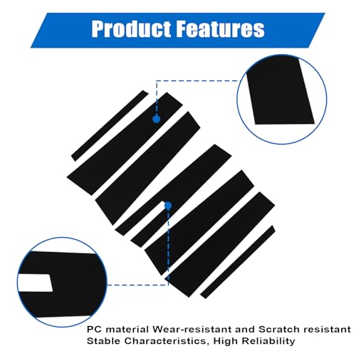 FZJDSD 7PCS Glossy Black Pillar Posts Decal Sticker Compatible with Ford Taurus 2010-2019 Black Window Pillar Posts Door Window Trim Cover,Door Window Cover Trim - Image 3
