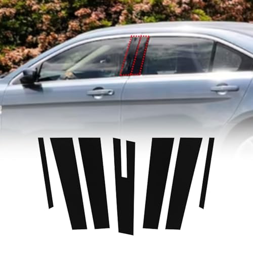FZJDSD 7PCS Glossy Black Pillar Posts Decal Sticker Compatible with Ford Taurus 2010-2019 Black Window Pillar Posts Door Window Trim Cover,Door Window Cover Trim - Image 1