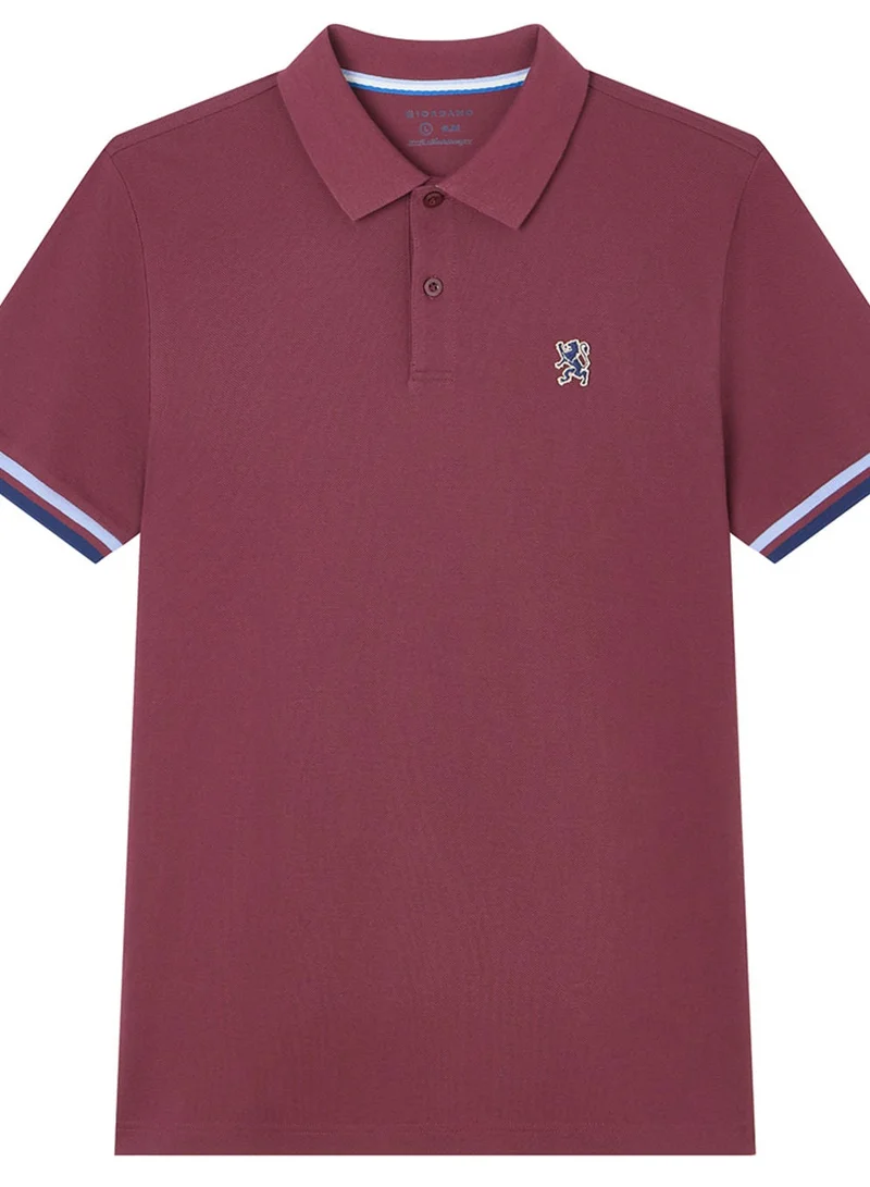 GIORDANO  Men’s Cotton Slim Performance Polo with Small Lion Embroidery for Men | Best Price UAE