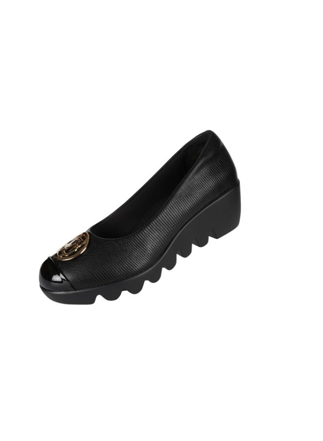 Michelle Morgan 092-2568 Michelle Morgan Ladies Wedge Shoes 219RJB02 Black  - Image 3