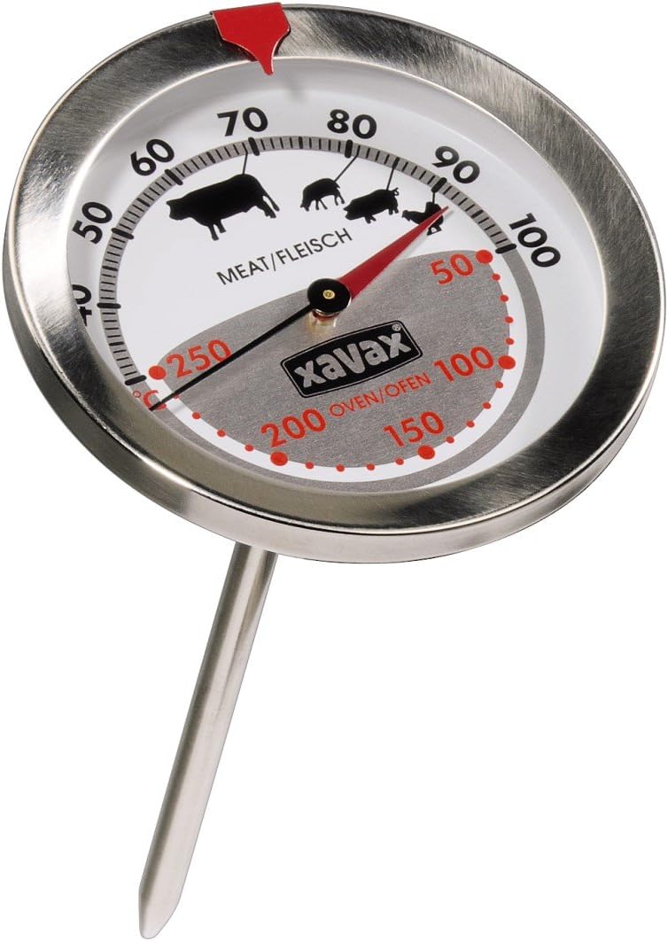 Xavax 2-in-1 roasting thermometer made of stainless steel (simultaneous measurement of cooking and oven temperature, dishwasher-safe) silver - Image 2