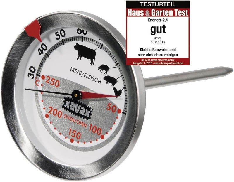 Xavax 2-in-1 roasting thermometer made of stainless steel (simultaneous measurement of cooking and oven temperature, dishwasher-safe) silver - Image 3