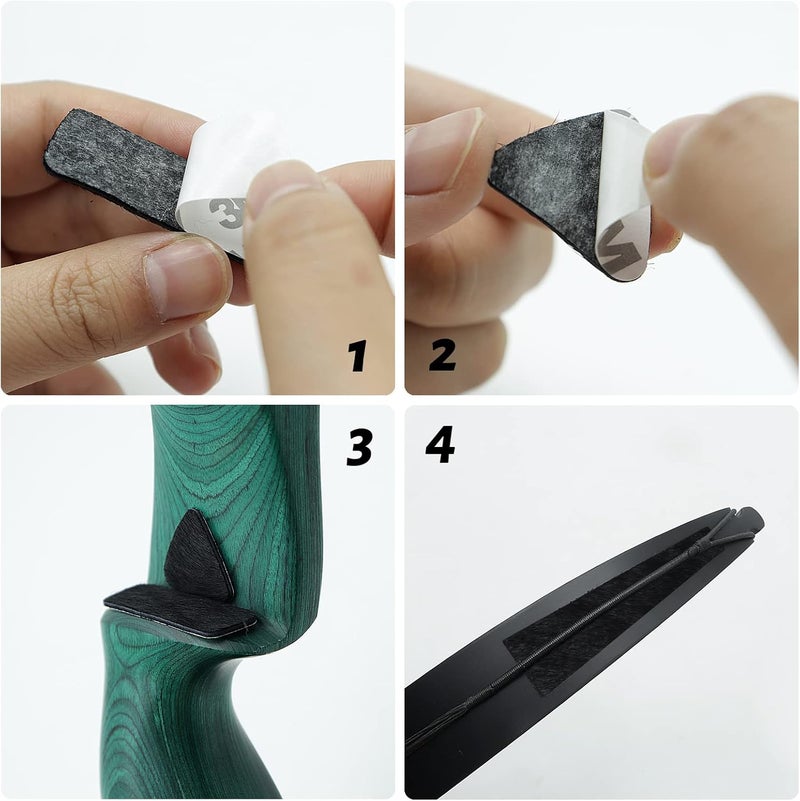 Obert Archery Bow String Silencers Set Leather Arrow Rest Plate Adhesive Bow Silencer Strip for Recurve Bow Traditional Longbow - Image 5