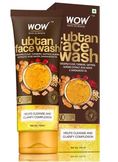WOW Skin Science Ubtan Face Wash with Chickpea Flour Turmeric Saffron Almond Extract Rose Water & Sandalwood Oil - No Sulphate Parabens Silicones & Color - 100 mL  - Image 1