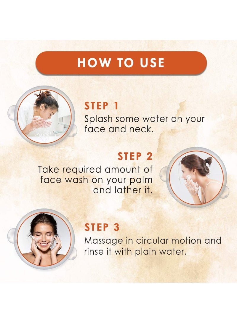 WOW Skin Science Ubtan Face Wash with Chickpea Flour Turmeric Saffron Almond Extract Rose Water & Sandalwood Oil - No Sulphate Parabens Silicones & Color - 100 mL - Image 4