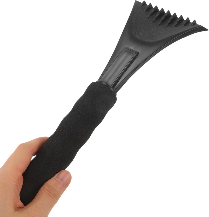 2pcs Multifunctional Plastic Snow Shovel with Replaceable Ice Scraper, Handheld Car Snow Shovel for Winter Deicing and Frost Removal, Black and Orange - Image 3