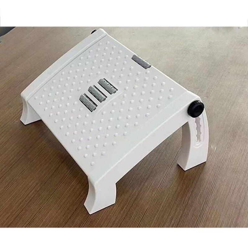 divinezon 6 Point Adjustable Underdesk Footrest with Foot Massager Roller 345 X 28 X 18 CM White - Image 1