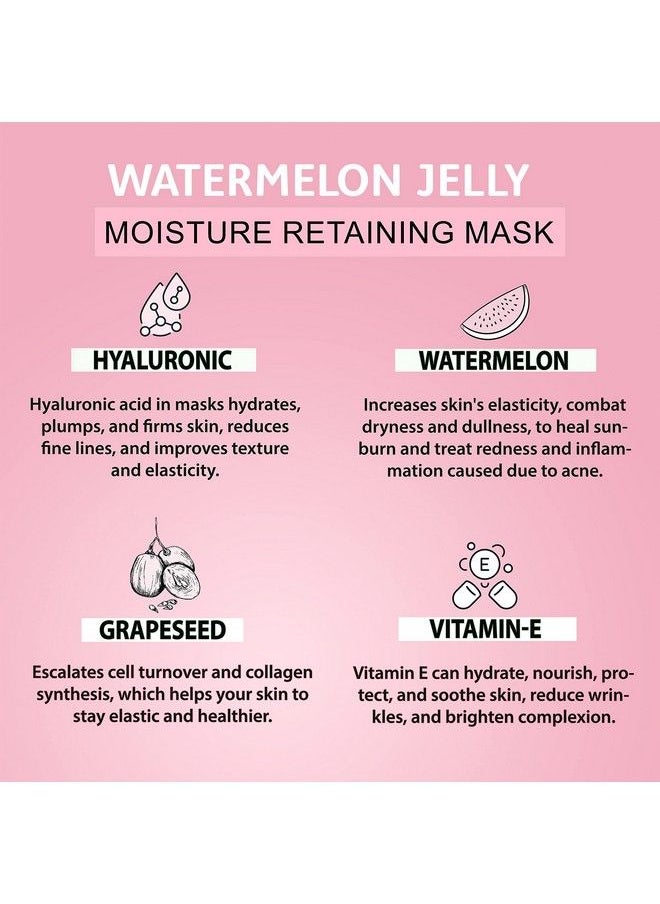 Just Peachy - Watermelon Jelly Mask With Grapeseed Watermelon Vitamin E And Hyaluronic Acid ; For Dull Skin + Dryness ; Nourished & Deeply Hydrated Skin ; Moisture Retaining Face Mask 50G - Image 1