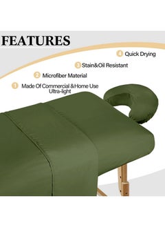 Kinlop 3 Pack Microfiber Massage Table Sheet Set Of 3 Pcs 3 Colors Flat Massage Table Cover Light Soft Massage Fitted Sheet Massage Face Rest Cover For Beauty Salon Spa (Burgundy, Navy Blue, Army Green)  - Image 2