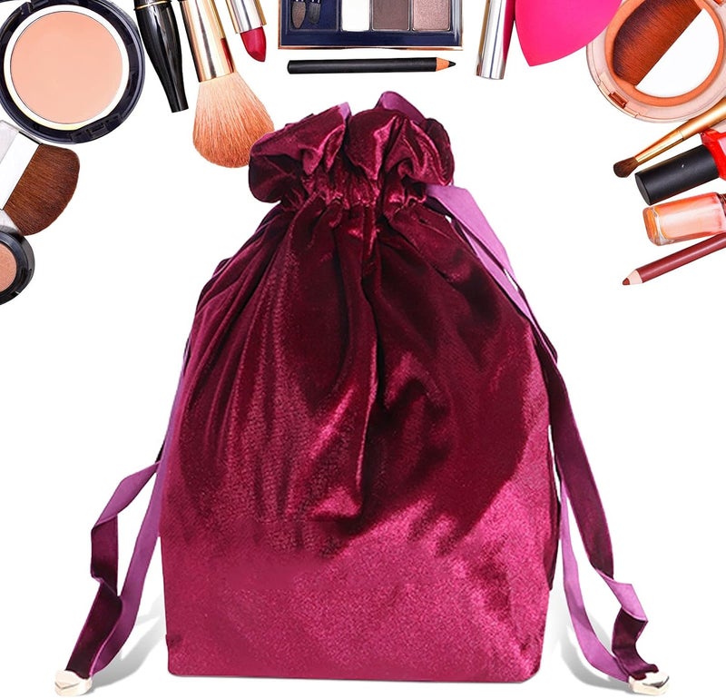 كلاراكو حقيبة مكياج للنساء والفتيات، حقيبة تخزين محمولة من مادة مخملية مع رباط للحقيبة ومنظم مستحضرات التجميل أثناء السفر - مقاسين Optioklarakol(#3) - Image 1