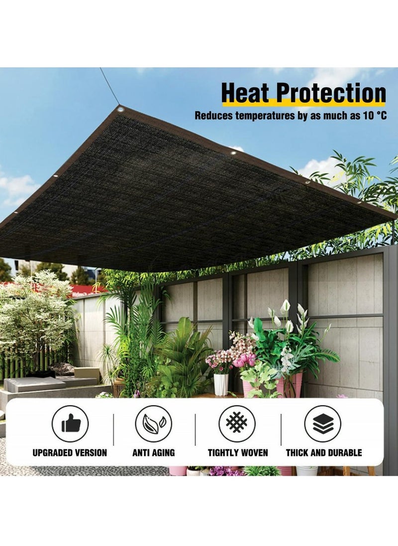 4x6m Black Shade Net, Sunblock Shade Cloth with Grommets for Outdoor Patio and Garden