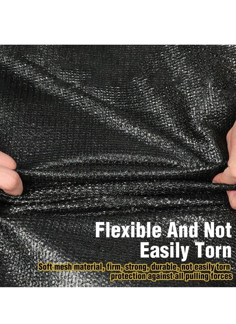 4x6m Black Shade Net, Sunblock Shade Cloth with Grommets for Outdoor Patio and Garden