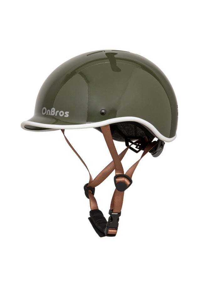 Army Green Bicycle Helmet Outdoor Highway Commuter Bicycle Helmet Adjustable Skateboard Sport Cycling Helmet