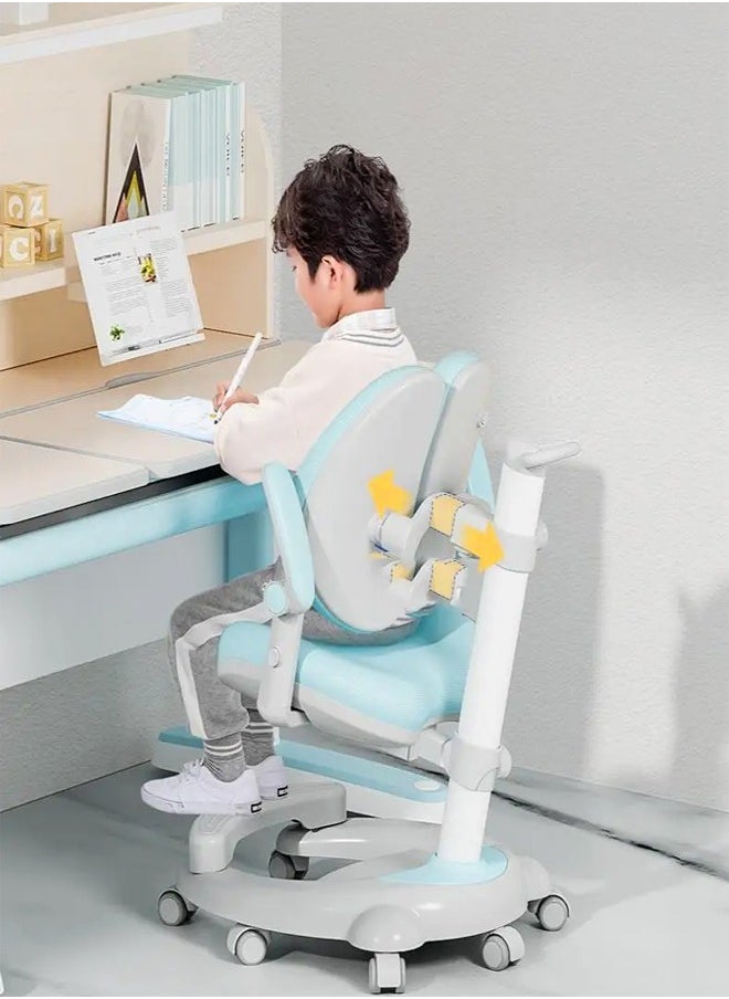 C&C Home كرسي مكتب للأطفال كرسي تعليمي لتصحيح وضعية الجلوس للاستخدام المنزلي مع ارتفاع قابل للتعديل ومسند ظهر كرسي لطلاب المدارس الابتدائية 52x64x90 سم  - Image 2