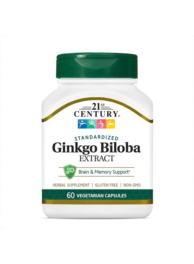 21st Century Ginkgo Biloba Extract Veg Capsules, 60 Count - Image 1