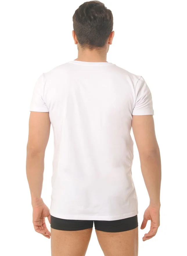 Aytuğ Men's Modal and Cotton Blend V-Neck Undershirt-White