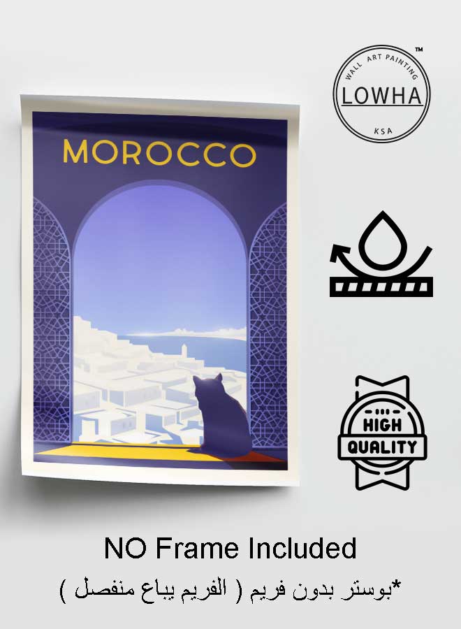 LOWHA Poster Painting Art With Four Separate Pieces Of Double-Sided Stickers Morocco For Home Bedroom Living Room And Office Decor  - Image 3
