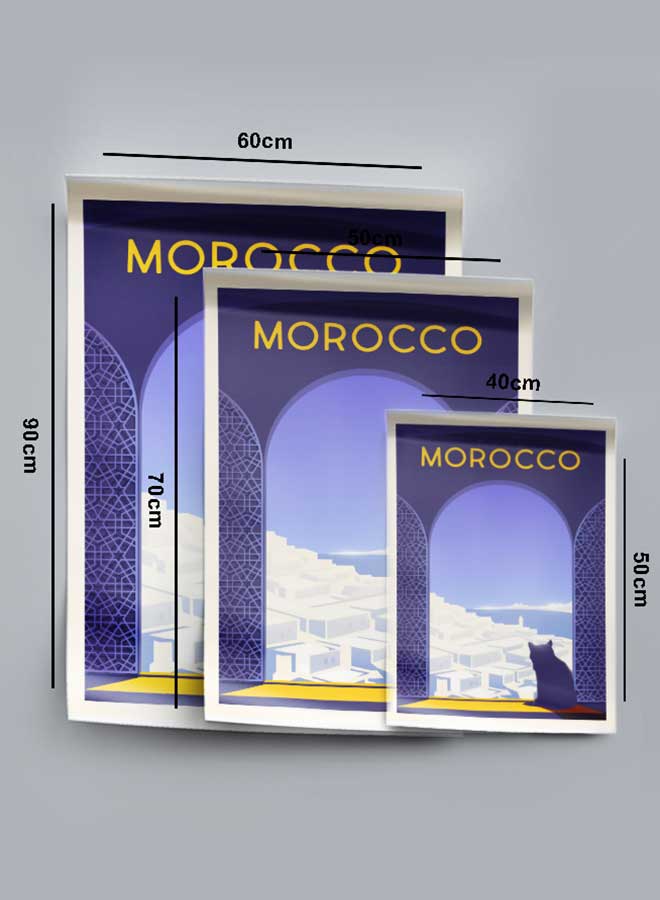 LOWHA Poster Painting Art With Four Separate Pieces Of Double-Sided Stickers Morocco For Home Bedroom Living Room And Office Decor  - Image 4
