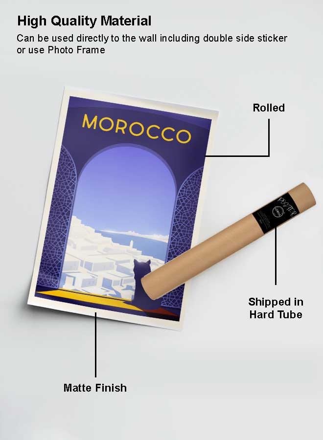 LOWHA Poster Painting Art With Four Separate Pieces Of Double-Sided Stickers Morocco For Home Bedroom Living Room And Office Decor  - Image 2