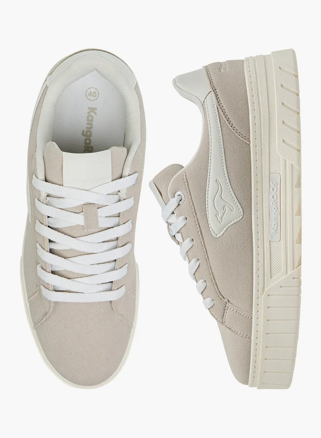 كانغاروس Women's Solid Sneakers with Lace-Up Closure