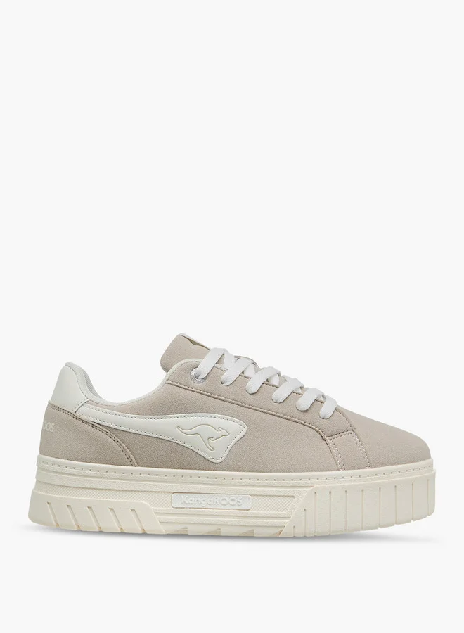 kangaROOS Women's Solid Sneakers with Lace-Up Closure