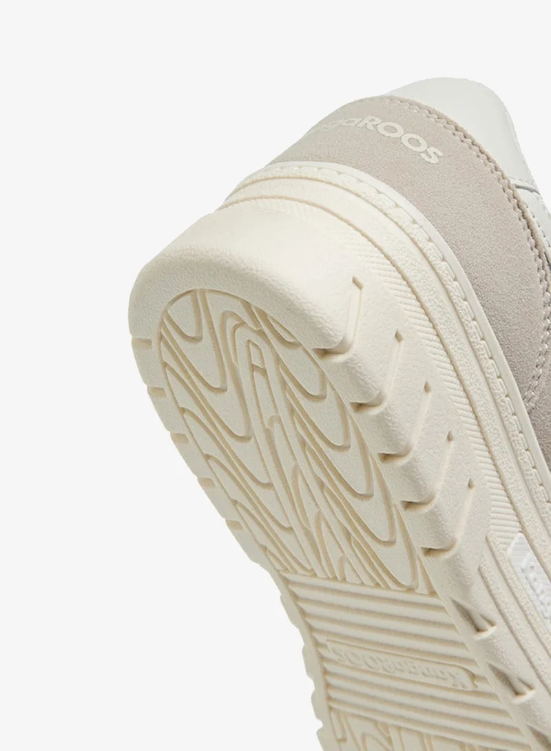 kangaROOS WHITE Women's Solid Sneakers with Lace-Up Closure for Women | Best Price UAE