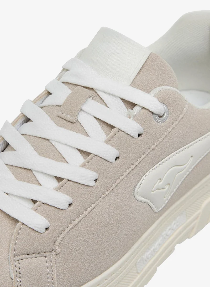 kangaROOS WHITE Women's Solid Sneakers with Lace-Up Closure for Women | Best Price UAE