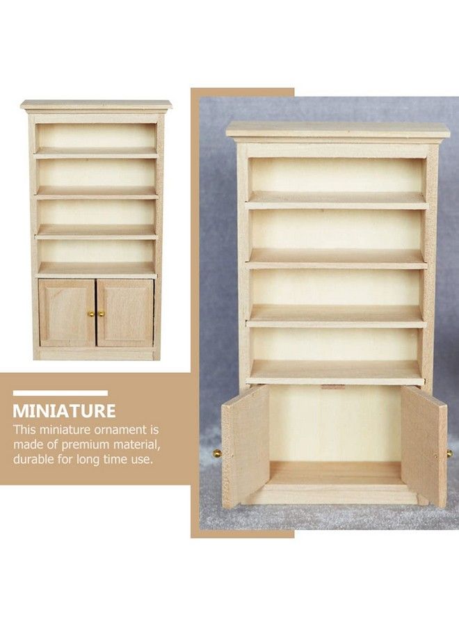 Toyvian Dollhouse Wooden Bookshelf Mini Wood Drawer Cabinet Miniature Tv Cabinet Model Mini Bookcase Storage Shelves Dollhouse Furniture For 1: 12 Dollhouse Decoration Accessories - Image 3