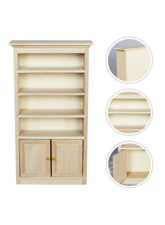 Toyvian Dollhouse Wooden Bookshelf Mini Wood Drawer Cabinet Miniature Tv Cabinet Model Mini Bookcase Storage Shelves Dollhouse Furniture For 1: 12 Dollhouse Decoration Accessories - Image 5